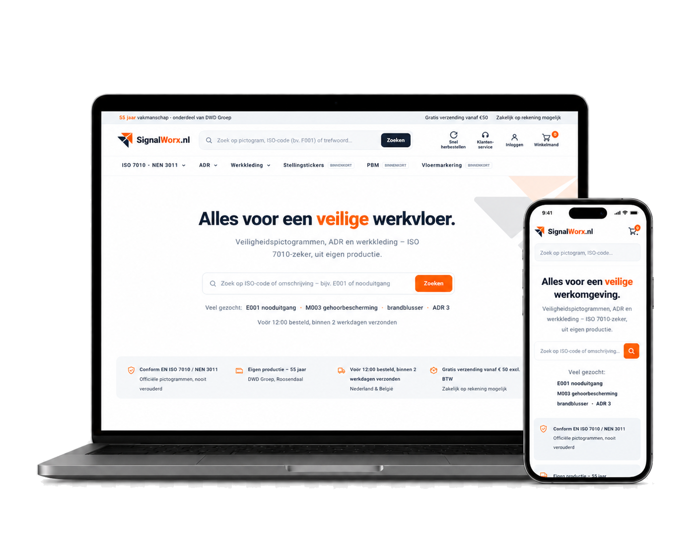 Signalworx webshop mockup